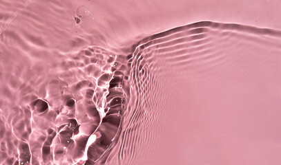 Trendy summer nature banner. Defocused aqua-mint liquid colored clear water surface texture with...