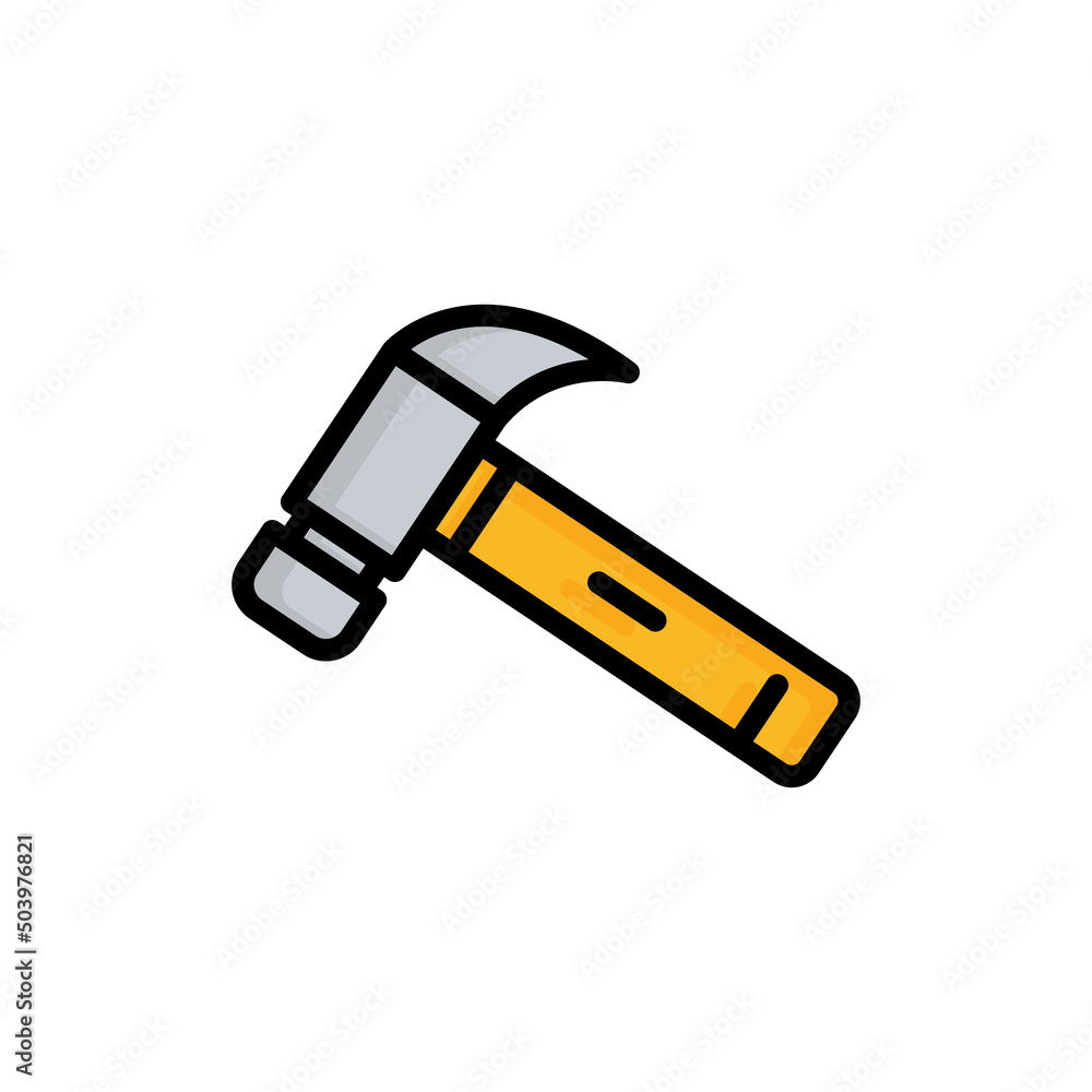 Poster hammer icon vector. repair. filled line icon style. simple design editable. design simple illustrati