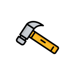 Hammer icon vector. Repair. Filled line icon style. simple design editable. Design simple illustration