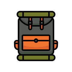 Fototapeta premium Camping bag icon vector. Bag, camping. Filled line icon style. simple design editable. Design simple illustration