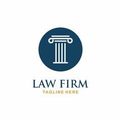 Law firm logo design vector. Pillar logo