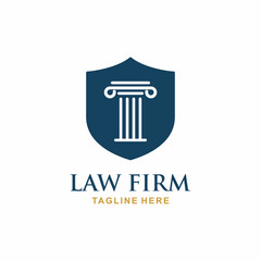 Law firm logo design vector. Pillar logo
