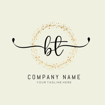 initial BT handwriting logo design vector template illustration. abstract handwriting letter BT logo design vector.