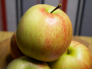A few gala apples, a close-up shot. Fruit.