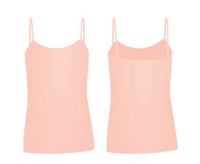 Pink sleeveless t shirt. vector illustration