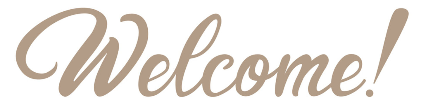 Welcome - the word is written in handwritten letters. Lettering wishes for web design.