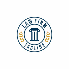 Law firm logo design vector. Pillar logo