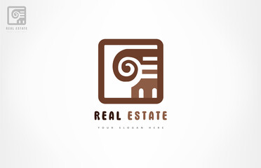 Column logo Vector. Real Estate Design.