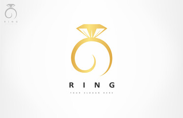 Ring logo vector. Jewelry design.
