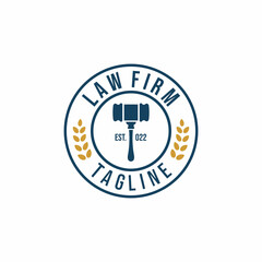 Law firm logo design vector. Gavel logo 