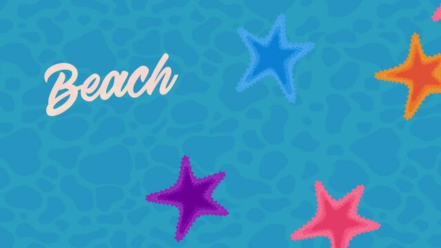 beach lettering summer season animation