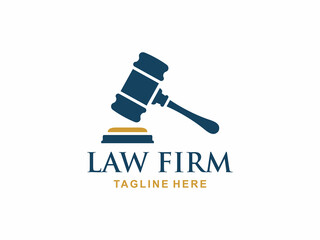 Law firm logo design vector. Gavel logo 