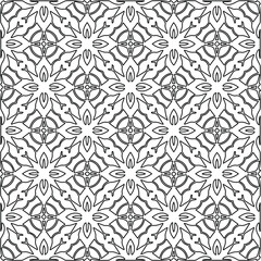 Stylish texture with figures from lines.
Abstract geometric black and white pattern for web page, textures, card, poster, fabric, textile. Monochrome graphic repeating design. 