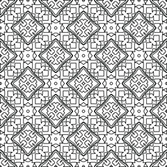 Stylish texture with figures from lines.
Abstract geometric black and white pattern for web page, textures, card, poster, fabric, textile. Monochrome graphic repeating design. 