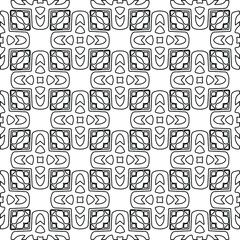 Stylish texture with figures from lines.
Abstract geometric black and white pattern for web page, textures, card, poster, fabric, textile. Monochrome graphic repeating design. 