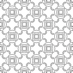 Stylish texture with figures from lines.
Abstract geometric black and white pattern for web page, textures, card, poster, fabric, textile. Monochrome graphic repeating design. 