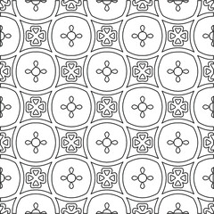 Stylish texture with figures from lines.
Abstract geometric black and white pattern for web page, textures, card, poster, fabric, textile. Monochrome graphic repeating design. 