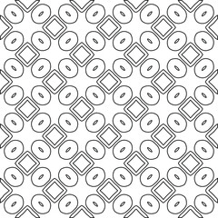 Stylish texture with figures from lines.
Abstract geometric black and white pattern for web page, textures, card, poster, fabric, textile. Monochrome graphic repeating design. 