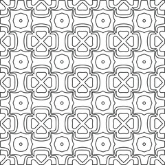 Stylish texture with figures from lines.
Abstract geometric black and white pattern for web page, textures, card, poster, fabric, textile. Monochrome graphic repeating design. 