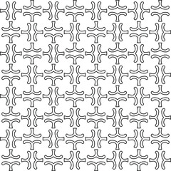 Stylish texture with figures from lines.
Abstract geometric black and white pattern for web page, textures, card, poster, fabric, textile. Monochrome graphic repeating design. 