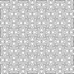 Stylish texture with figures from lines.
Abstract geometric black and white pattern for web page, textures, card, poster, fabric, textile. Monochrome graphic repeating design. 