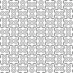 Stylish texture with figures from lines.
Abstract geometric black and white pattern for web page, textures, card, poster, fabric, textile. Monochrome graphic repeating design. 
