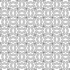 Stylish texture with figures from lines.
Abstract geometric black and white pattern for web page, textures, card, poster, fabric, textile. Monochrome graphic repeating design. 