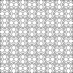 Stylish texture with figures from lines.
Abstract geometric black and white pattern for web page, textures, card, poster, fabric, textile. Monochrome graphic repeating design. 