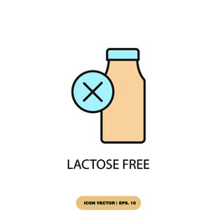 lactose free icons  symbol vector elements for infographic web