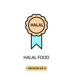 halal food icons  symbol vector elements for infographic web