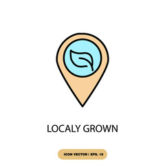 localy grown icons  symbol vector elements for infographic web