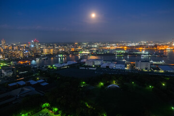 千葉市 千葉ポートタワーから見る千葉の街並みと工業地帯 夜景