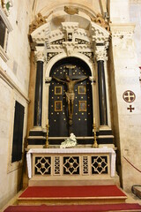 Croatia, Trogir, old city, heritage,
St. Lawrence's Cathedral, a Romanesque-Gothic structure from...