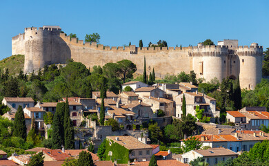 Avignon. The ancient wall of the abbey of St. Andrew. - obrazy, fototapety, plakaty