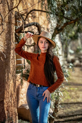 girl in a cowboy hat