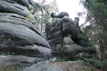 rock formations of sandstone in broumov northern bohemia