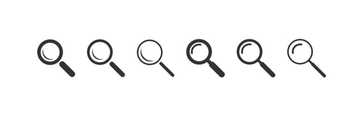 Flat design search symbol set
