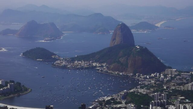 Rio de Janeiro Panoramic View of Botafogo Bay and Sugarloaf Mountain, Brazil