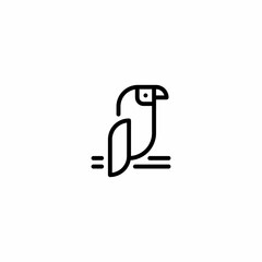 Bird, Parrot Outline Icon, Logo, and illustration