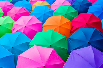 Obraz premium Beautiful Colorful umbrellas for background.