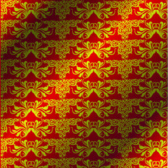 Royal vector textile on red background, luxury red royal wallpaper, layout design, poster template, background, art