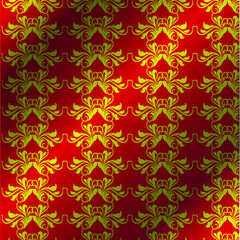 Royal vector textile on red background, luxury red royal wallpaper, layout design, poster template, background, art