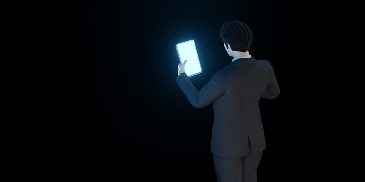 businessman wearing a suit manager hand executive financier 3d illustration