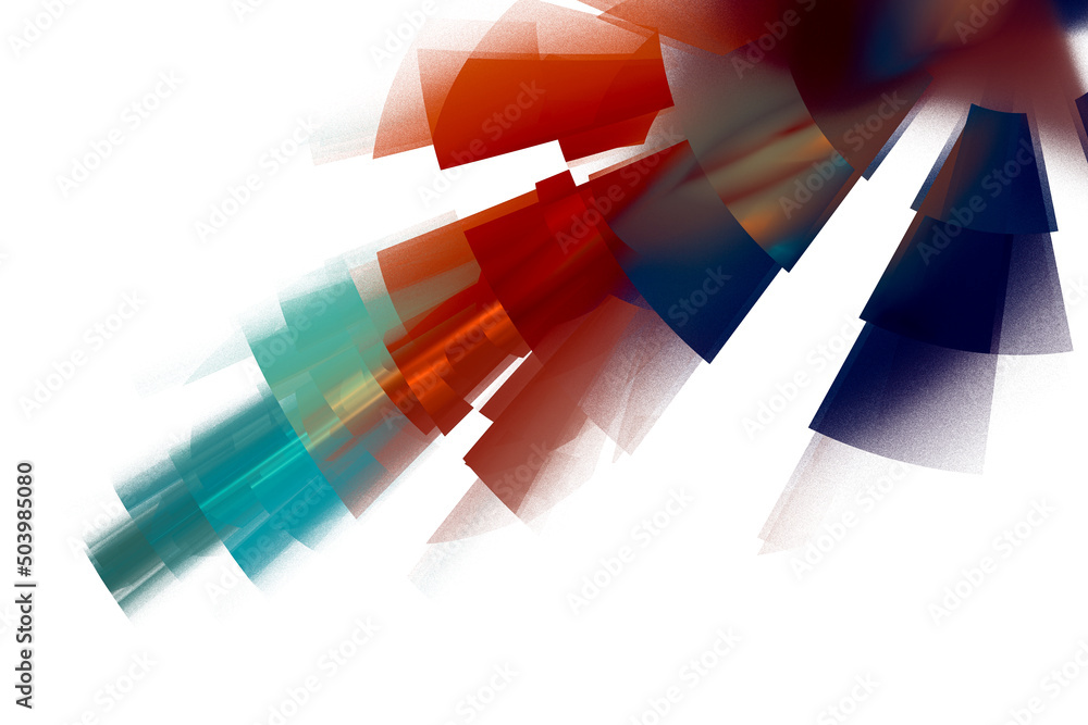 Poster colorful segments of circles combined into rays on a white background. abstract fractal background. 