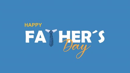 happy fathers day lettering animation