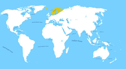 Map of Swedish Empire The Largest Borders with all ocean and sea names