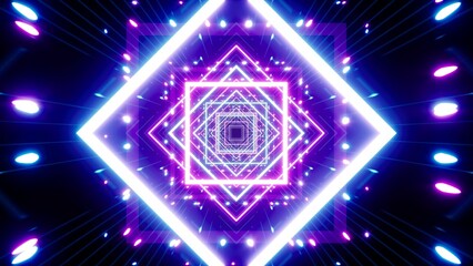 Multiple Overlapping Neon Lights in the VJ Concept Art Background, 3D Rendering