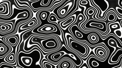Fototapeta na wymiar Dizzy Pattern Black and White Contour Lines