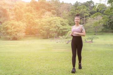 young beautiful running in the park