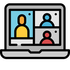 video call filled outline icon